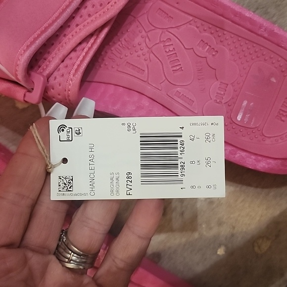 Adidas x Pharrell Williams Boost Slides Semi Solar Pink FV7289 Men's - Picture 2 of 6